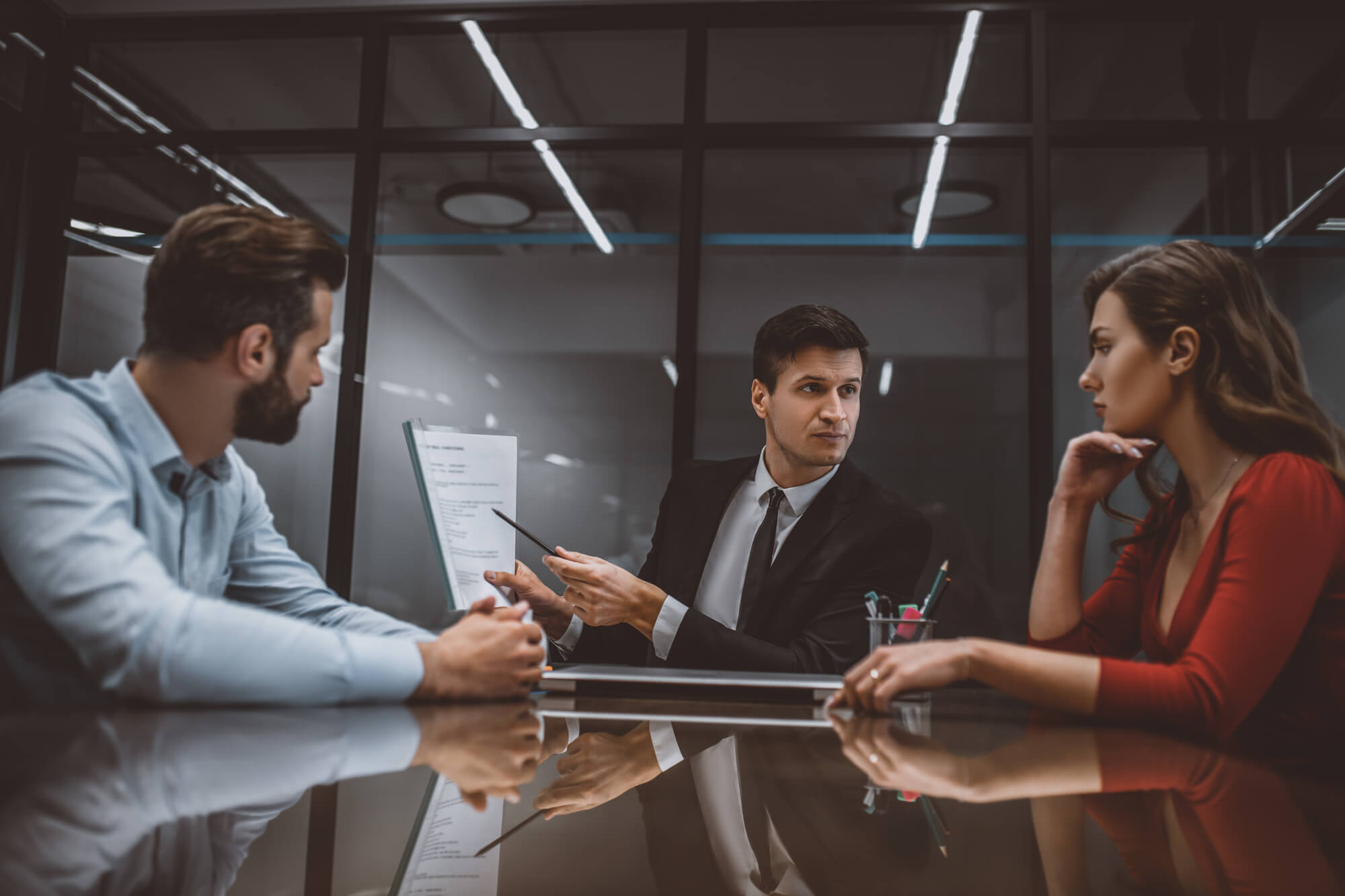 Attorney Pointing at a Contract